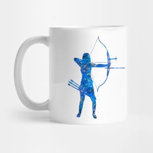 Archery girl blue art Mug